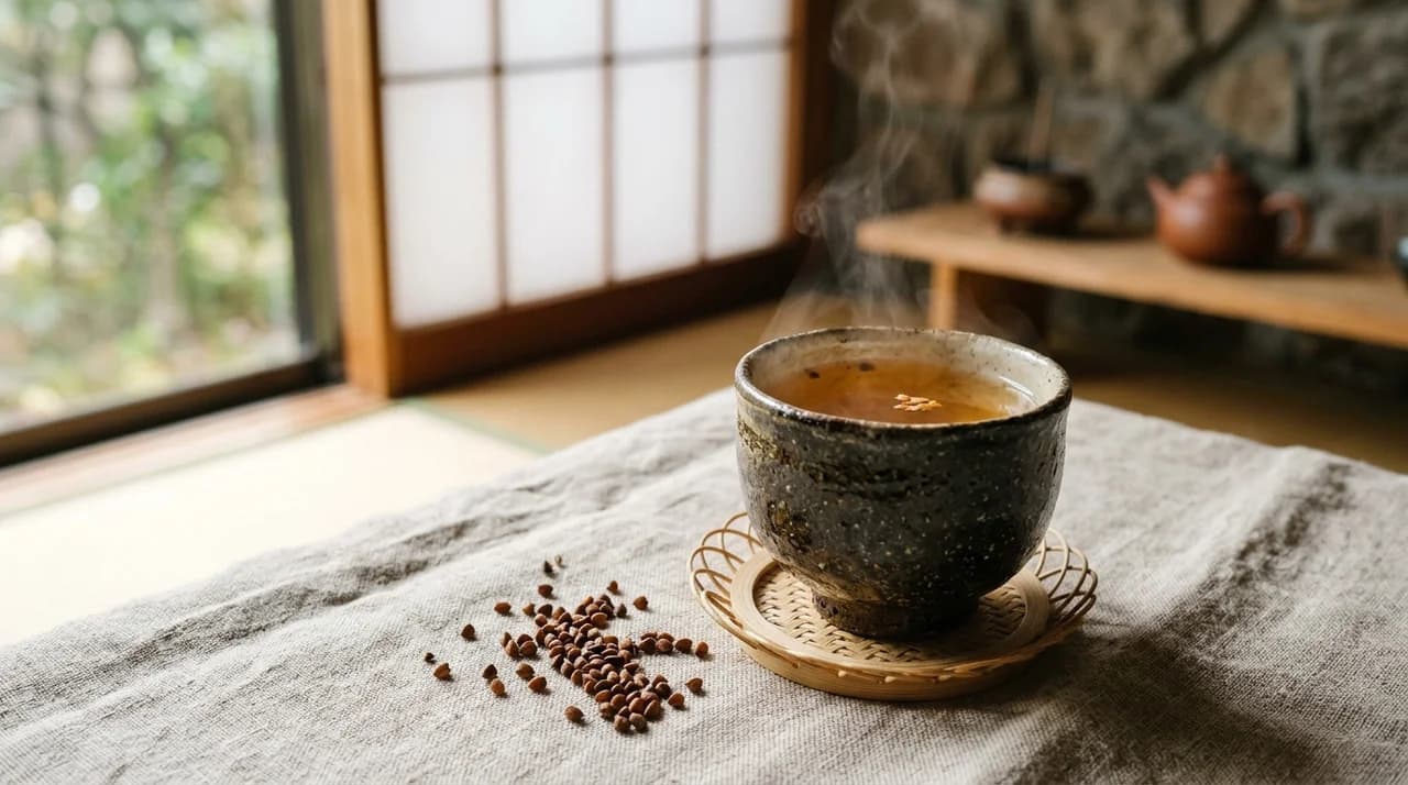 日式和風陶杯與溫潤熱茶